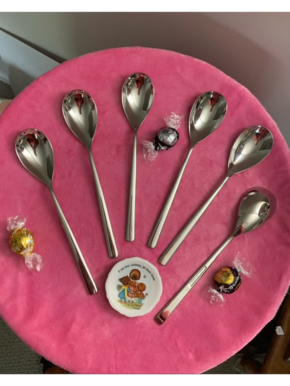 Oneida's SANT ANDREA Quantum pattern S/6 Large Spoons 18/10 SS NWOT